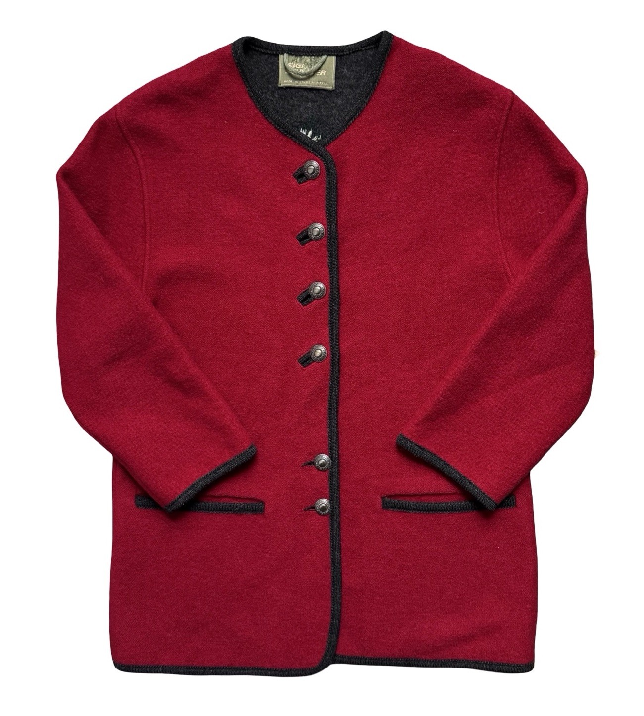 Sigi Scheiber Austria Boiled Wool Jacket Cardigan Womens Small 36 EU UK 8-10