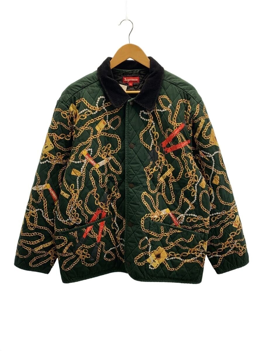 Supreme 20AW Chains Quilted Jacket XL Polyester Green Allover