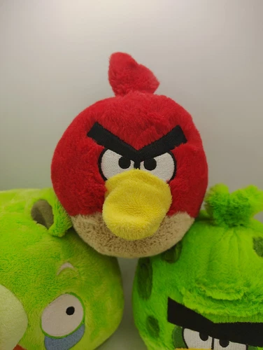 Set of (3) Angry Bird Character Plush Green Red Bird Pig 2012 & 2010 *PLS READ* - Picture 5 of 10
