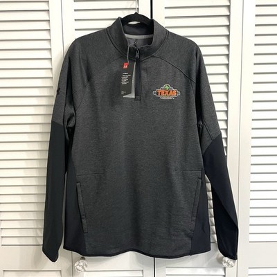 NWT Under Armour Texas Roadhouse Quarter Zip Men L Gray Black ColdGear Loose Fit