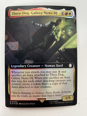 MTG Three Dog, Galaxy News DJ (0430) *Foil* Ext Art Fallout NM/MT Free Shipping