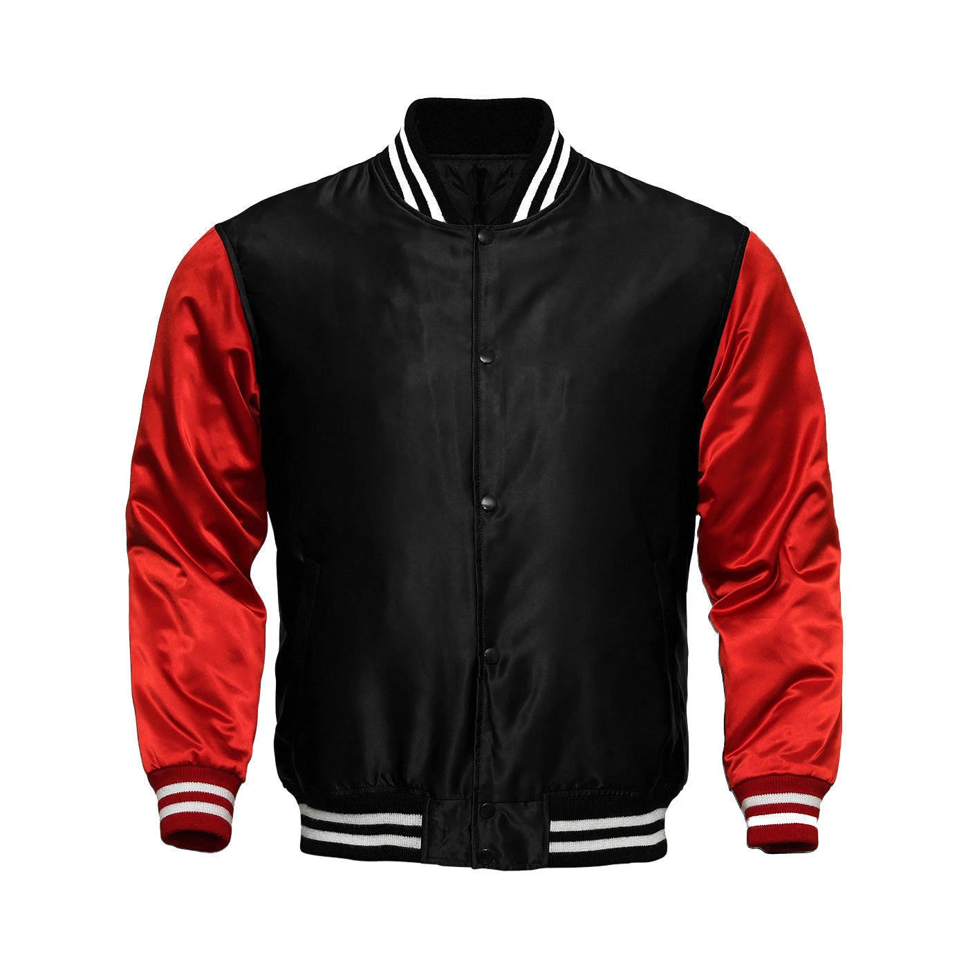 Deckra Mens Varsity Jacket Satin Polyester Bomber Letterman College Jacket