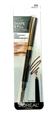 L'Oreal Brow Stylist Shape and Fill Pencil  Brunette 8 oz  415 Brunette