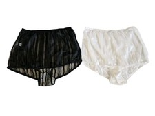 2x Vintage Nylon Second Skin Sheer Stripe Mushroom Gasset Panties Size 10