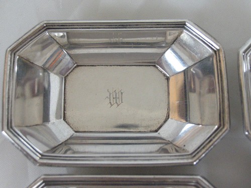 4 Gorham Antique Sterling Silver Monogrammed Octagon Trinket Dishes/Bowls - Picture 5 of 6