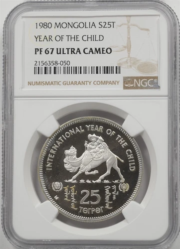 Mongolia 1980 25 Tugrik Proof NGC PF67 ULTRA CAMEO NG2027 combine shipping