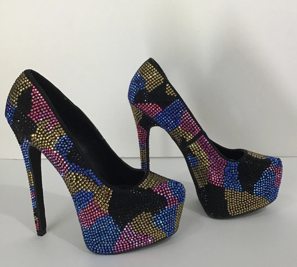 Steve Madden Dyvinal Camouflage Crystal Platform Stiletto Pump Women’s Size 6.5 - Image 2 of 4