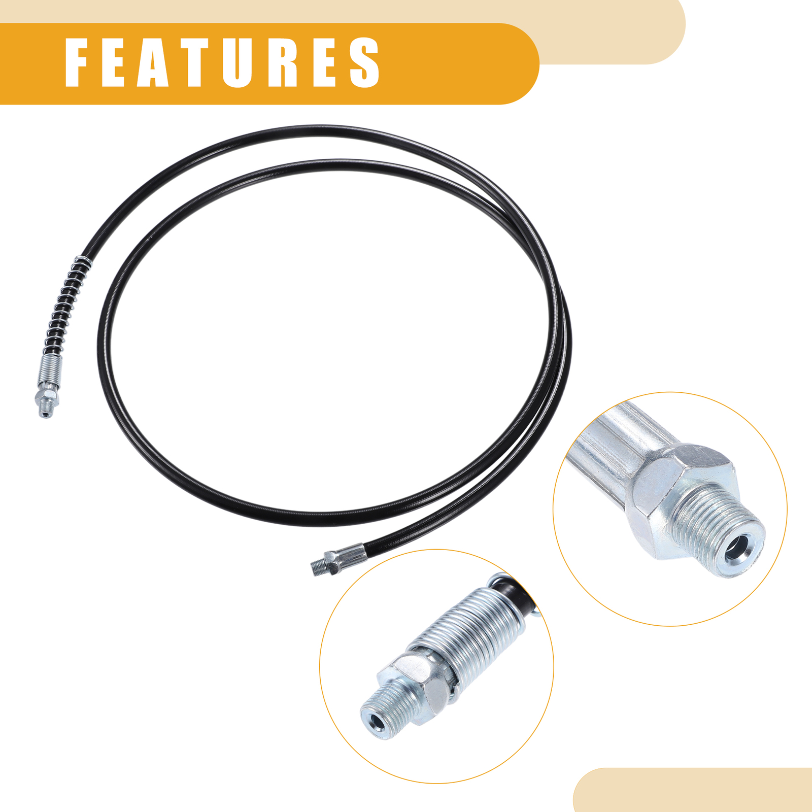 ONE 71 Inch  1/8" NPT Grease Gun Flex Hose Grease Hose Extension Universal