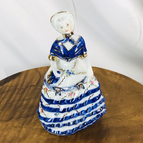 VINTAGE KPM LADY FIGURINE PORCELAIN White and blue eBay