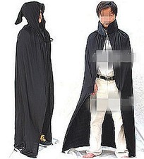 1 Adult Kids Boy Halloween Fancy Party Costume Cosplay Vampire Black Cape Cloak