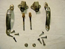 Salvage ~ Antique ~ Pair Nickel Plated Kitchen Cabinet Handles             #1634