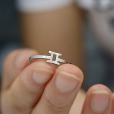 QIAMNI 12 Zodiac Constellation Ring Aries Taurus Gemini Cancer Virgo Libra Scorp