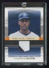2004 FLAIR  DEREK JETEJR DIAMOND CUTS GAME WORN PATCH #ED 02/02 JETER# HOF  RARE