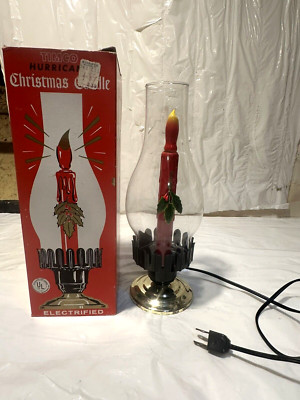 Vtg Timco Electrified Hurricane Christmas Candle Light Lamp #707 w Box