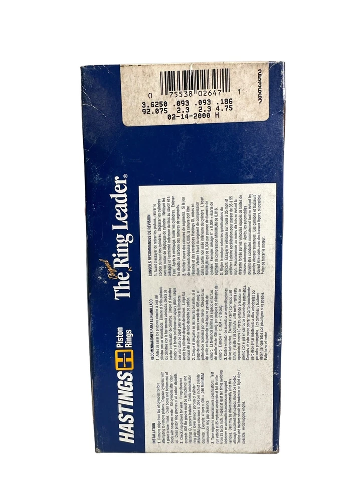 Juego de anillos de pistón Hastings Manufacturing 564 Ford Mercury Int 8 cilindros Foto 3 de 3