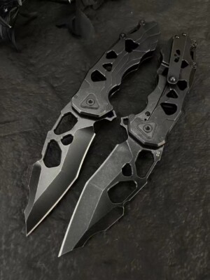 8'' New Fast Opening D2 Blade Steels Handle Tactic Survival Folding Knife DF60