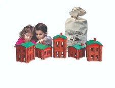 450 Pieces Log Building Set Roy Toy Real Wooden Pieces Made In The USA