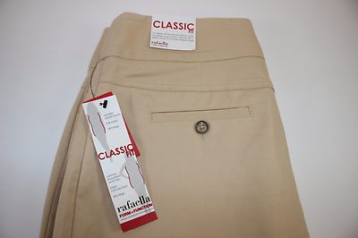 NEW RAFAELLA Size 12 Women's Pant Flat Front Flax CLASSIC FIT Stretch Easy Care