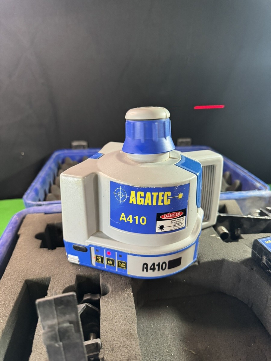 AGATEC A410 Rotary Laser Level with MR80 Receiver & Remote - Case