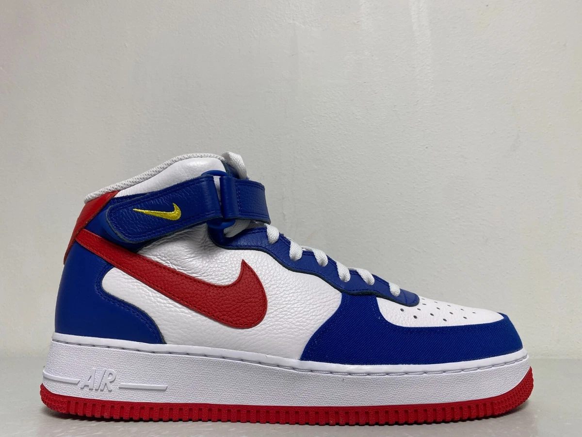 Nike By You Air Force 1 Mid White Red Blue USA DV3908 900 Men s