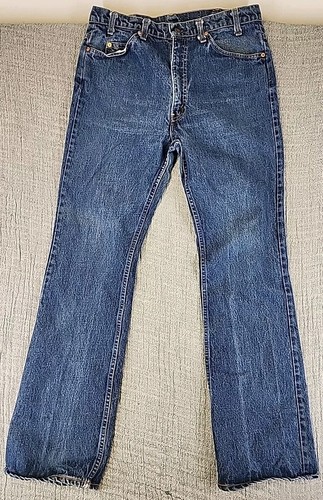 Vintage 80s-90'S Levi's 20517-0217 Bootcut Denim Pants, Made in USA, Men's Size 35 cotton blue type Vintage Second Hand