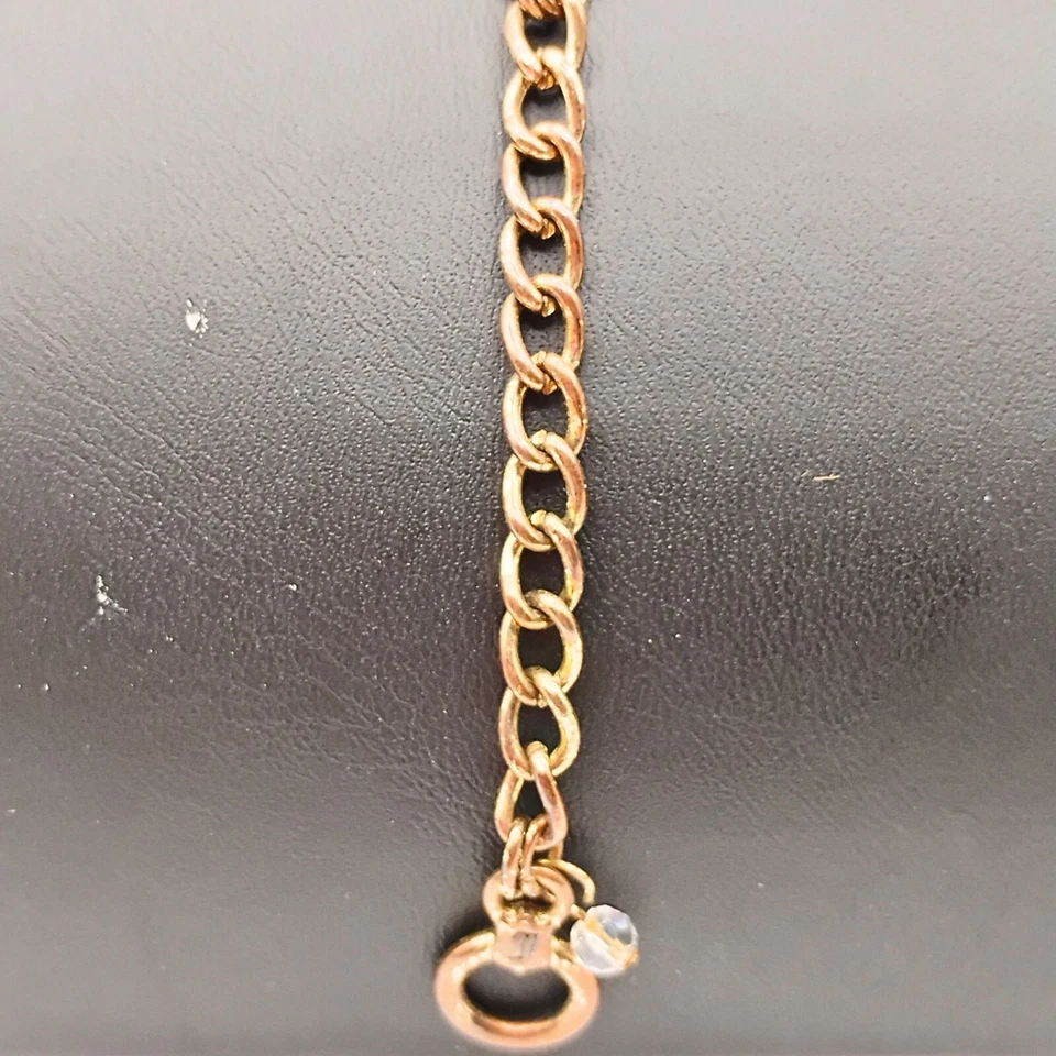 Pulsera Y2K Juicy Couture Mujer Oro Estrás Cadena Cristal Dije Barbiecore Foto 4 de 4