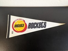 NBA Houston Rockets Vintage 1970's White Background Old Logo Pennant