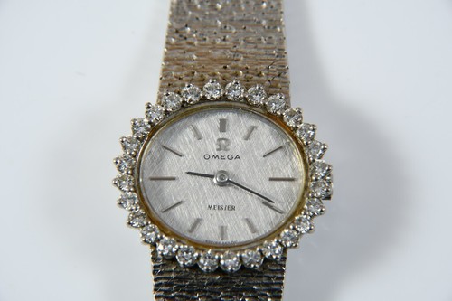 M96N02- Omega Meister Weißgold 750 18kt Handaufzug, Lünette m. Diamanten