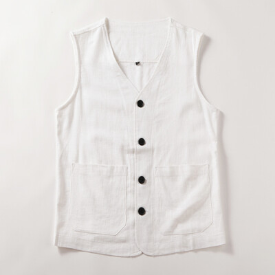 トップス sulvam 20ss linen gilet vest Linen Vest – Lost & Found