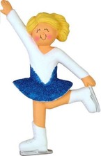 Ice Skate, Skater, Skating Ornament blonde female PERSONALIZED FREE
