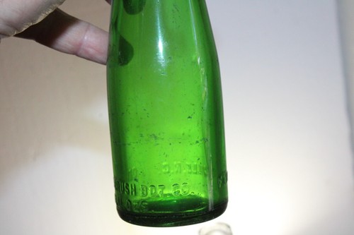 FAYETTEVILLE NC ORANGE CRUSH SODA BOTTLE GREEN - Picture 8 of 9