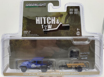 Jeep Wrangler Unlimited & Utility Trailer MOPAR Greenlight Maßstab 1:64 OVP NEU
