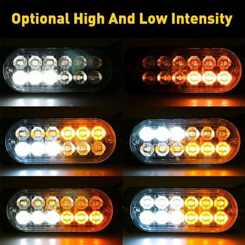 4X 12 LED Car Truck  Beacon Warning Flash Strobe Light Bar Amber/White