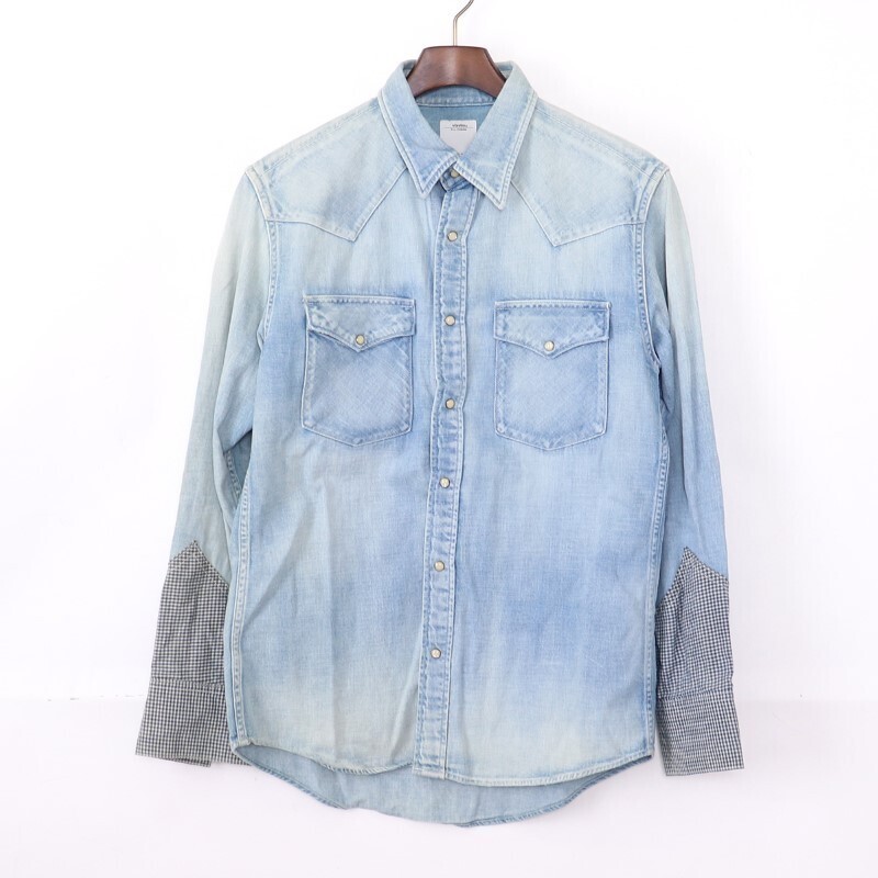 VISVIM SS SHIRT DAMAGED INDIGO CHECK SIZE 1 BLUE TOP | eBay