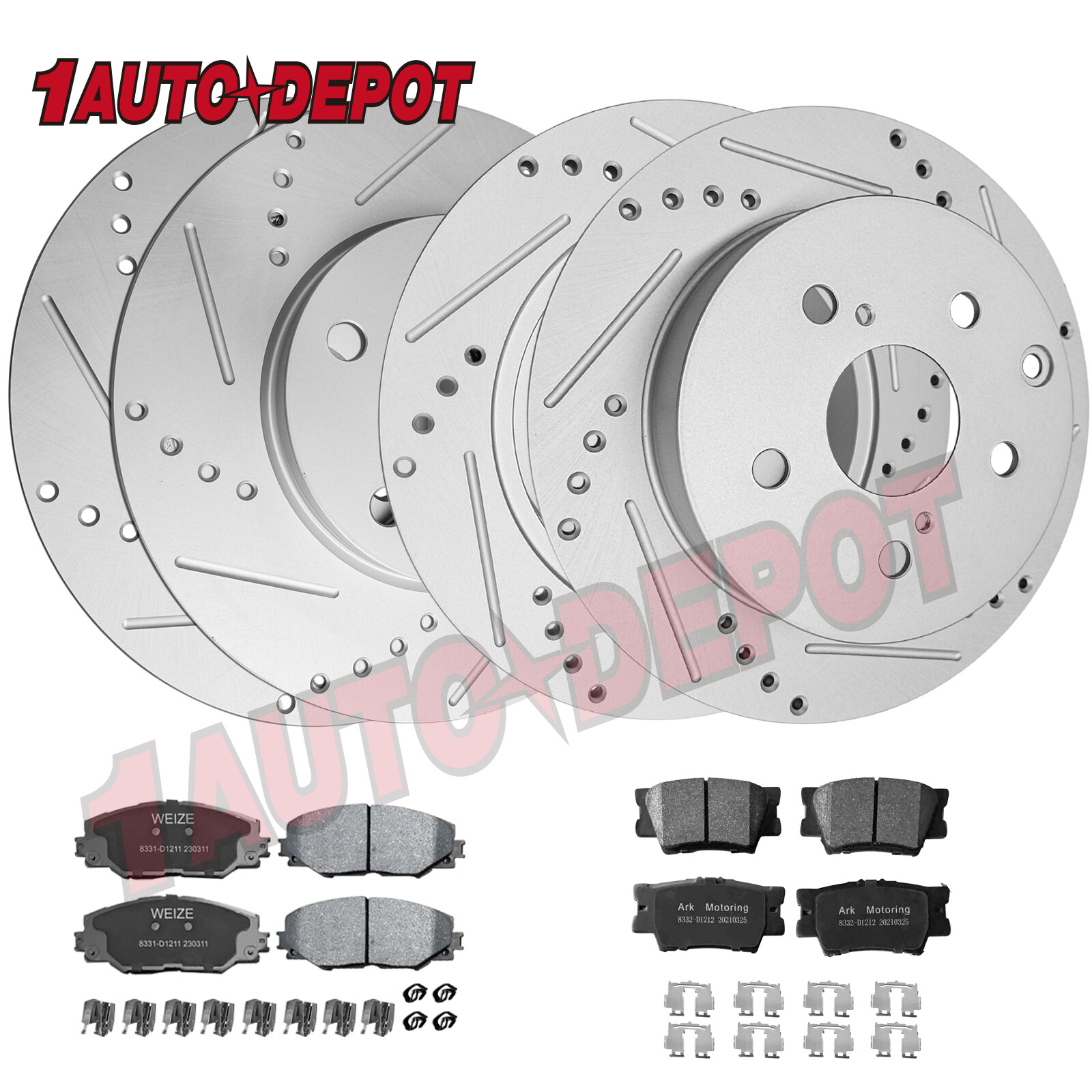 Front Rear Drilled Slotted Rotors Brake Pads Kit for 20062018 Toyota Rav4 Lexus 828028191728 eBay