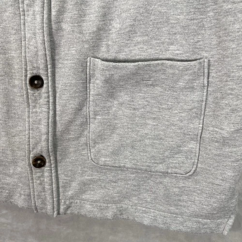 B. Draddy Shirt Jacket Mens Large Chunk Fleece Lined Chore Barn Button Up Gray image 6