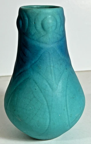 Antique American Van Briggle Arts & Crafts Pottery Vase Foral Pattern,  pre-1920