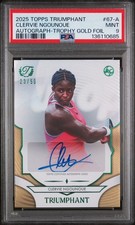 2025 TOPPS TRIUMPHANT TENNIS AUTOS TROPHY GOLD FOIL CLERVIE NGOUNOUE 23/50 PSA 9