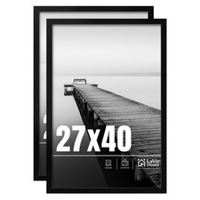 27x40 Picture Frame 2 pack, Display Pictures 27 x 40 Poster Frame, 27x40 Blac...