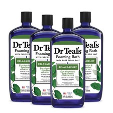 Dr Teal's Foaming Bath with Pure Epsom Salt, 34 Fl Oz Pack of 4 , Clear