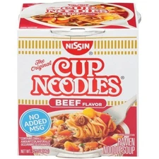NISSIN FOODS Top Ramen Beef Flavor Cup Noodles Beef - 2.25 oz - 12