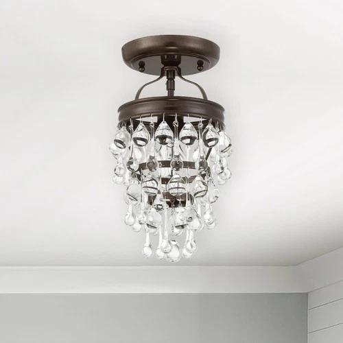 Crystorama Lighting Group 131_CEILING Calypso 7"W Semi-Flush - Chrome - Picture 2 of 12