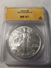 2010 Silver Eagle $1 Dollar 1oz  Anacs Ms-67 .999 -MS-Brilliant Uncirculated-