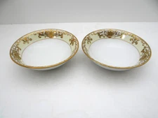 Noritake Christmas Ball 175 Fruit Dessert Bowls Set of 2 Green Mark #16034 Japan