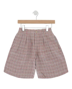 Short à carreaux plissé fille Gucci