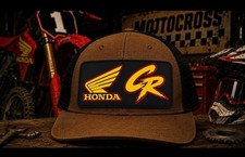 Honda CR Motocross Hat, Removeable Metal Patch, CurveBill, Snapback,