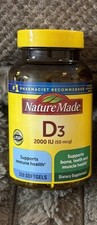 Nature Made Vitamin D3 2000 IU 50 mcg Softgels Bone Immune Support 320 Ct