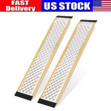 2 Pack Aluminum Shed Ramps 880lbs Capacity Anti-Slip Loading for Lawn Mower ATV