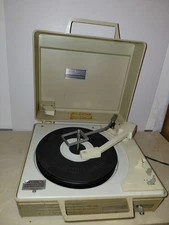 Vtg General Electric V631n Portable Record Player, Solid State Automatic 4-Speed