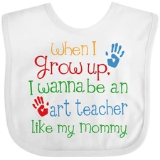Inktastic Art Teacher Like Mommy Baby Bib Child’s Kids Teacher’s Daughter My